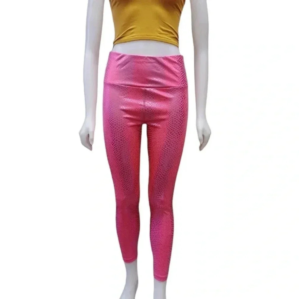 💥HOST PICK💥 ASOS 4505 Glossy Pink Snake Print Leggings Size 8